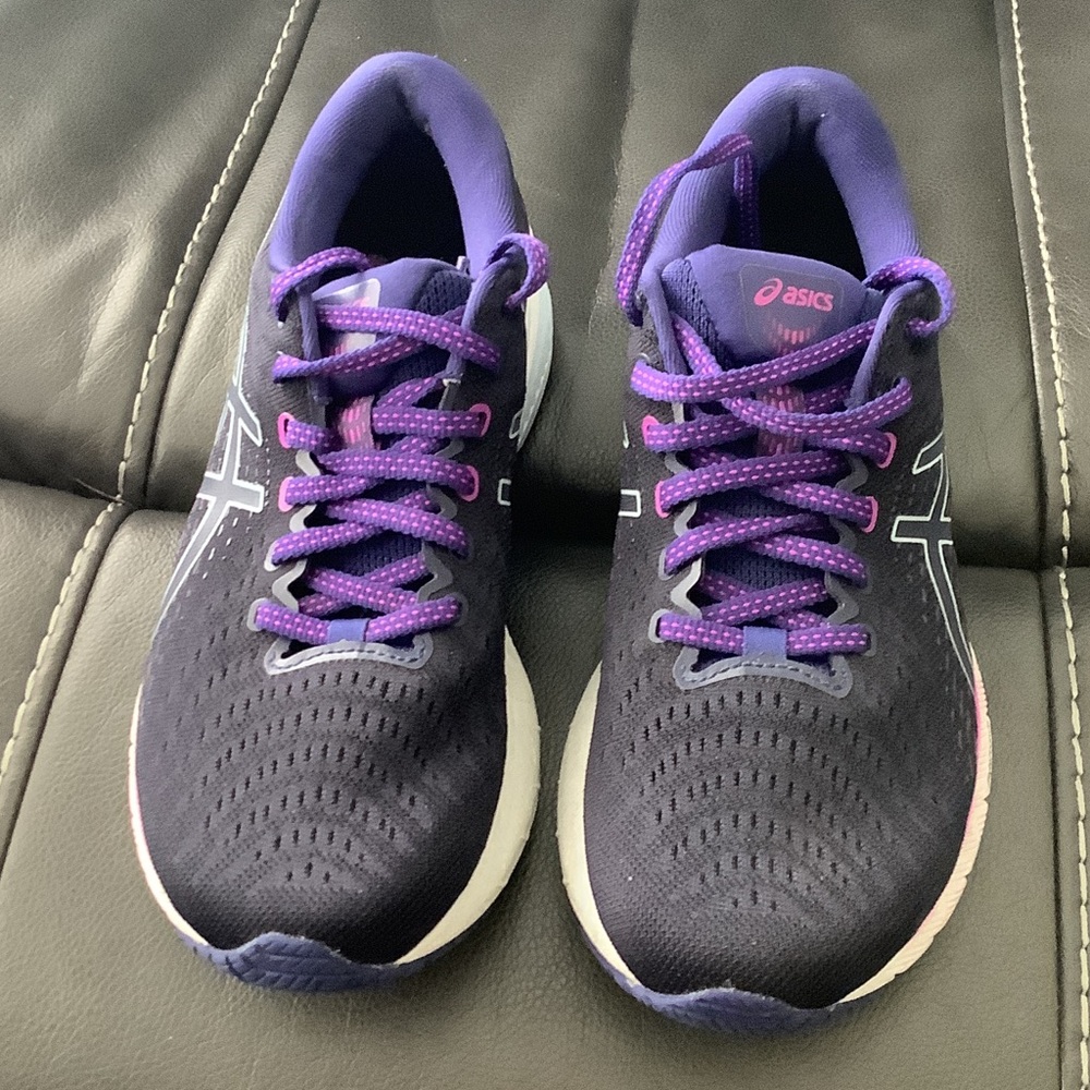 ASICS Women's Navy and Purple Athletic Shoes
